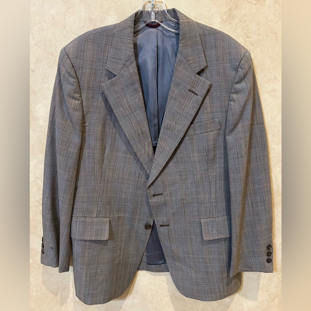 Men's sterling & hunt Gray plaid Blazer 44r union crafted